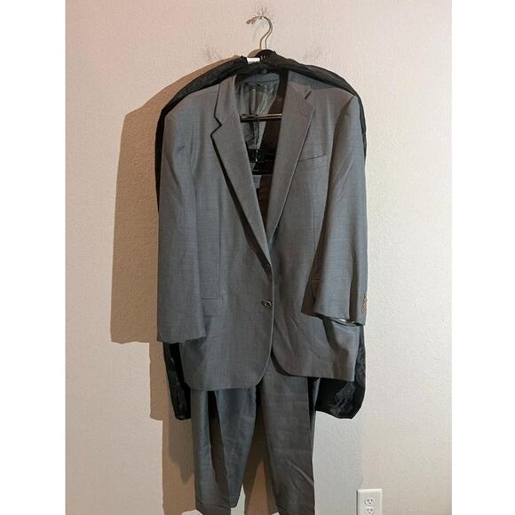 Zanella Suit Mens 43 Gray L Su Misura Super 110s Wool Italian Blazer Pants Italy - Picture 1 of 16